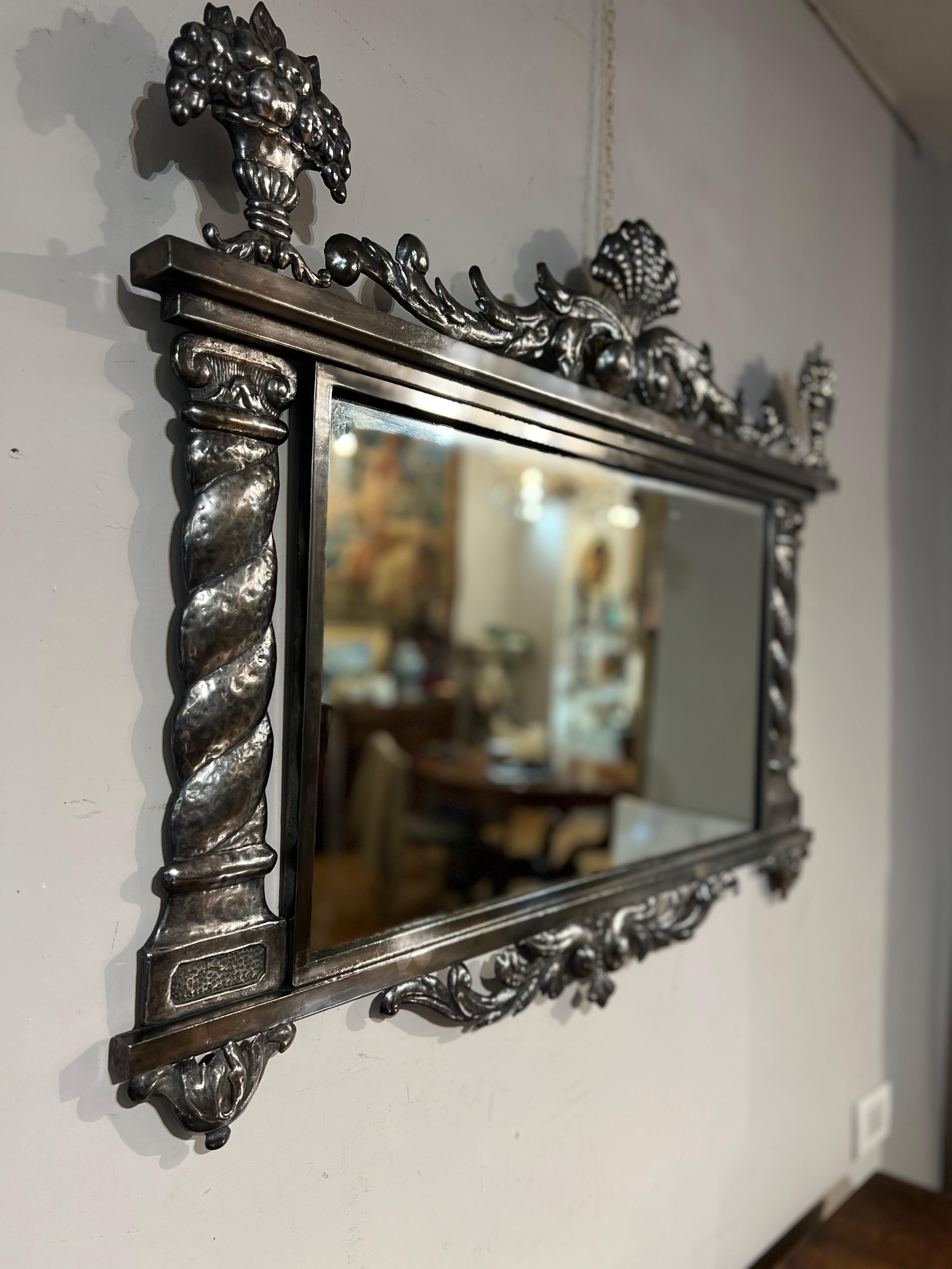 Italian 1820, Silverplated Mirror For Sale