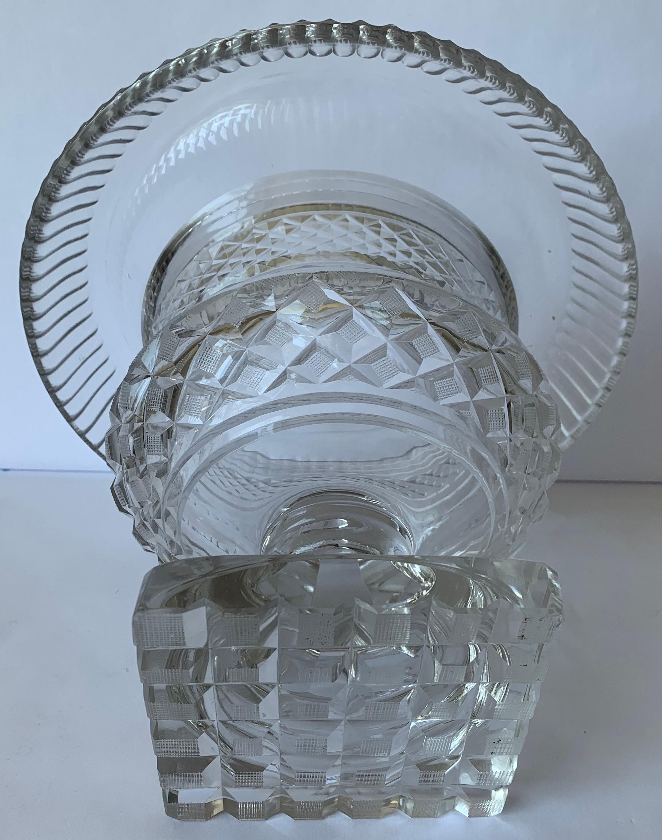 1820s Anglo-Irish Cut Crystal Rolled Edge Footed Bowl For Sale 1