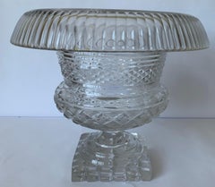 1820s Anglo-Irish Cut Crystal Rolled Edge Footed Bowl