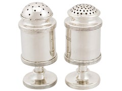 1820s Antique Indian Colonial Silver Salt and Pepper