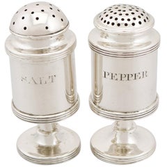 1820s Antique Indian Colonial Silver Salt and Pepper