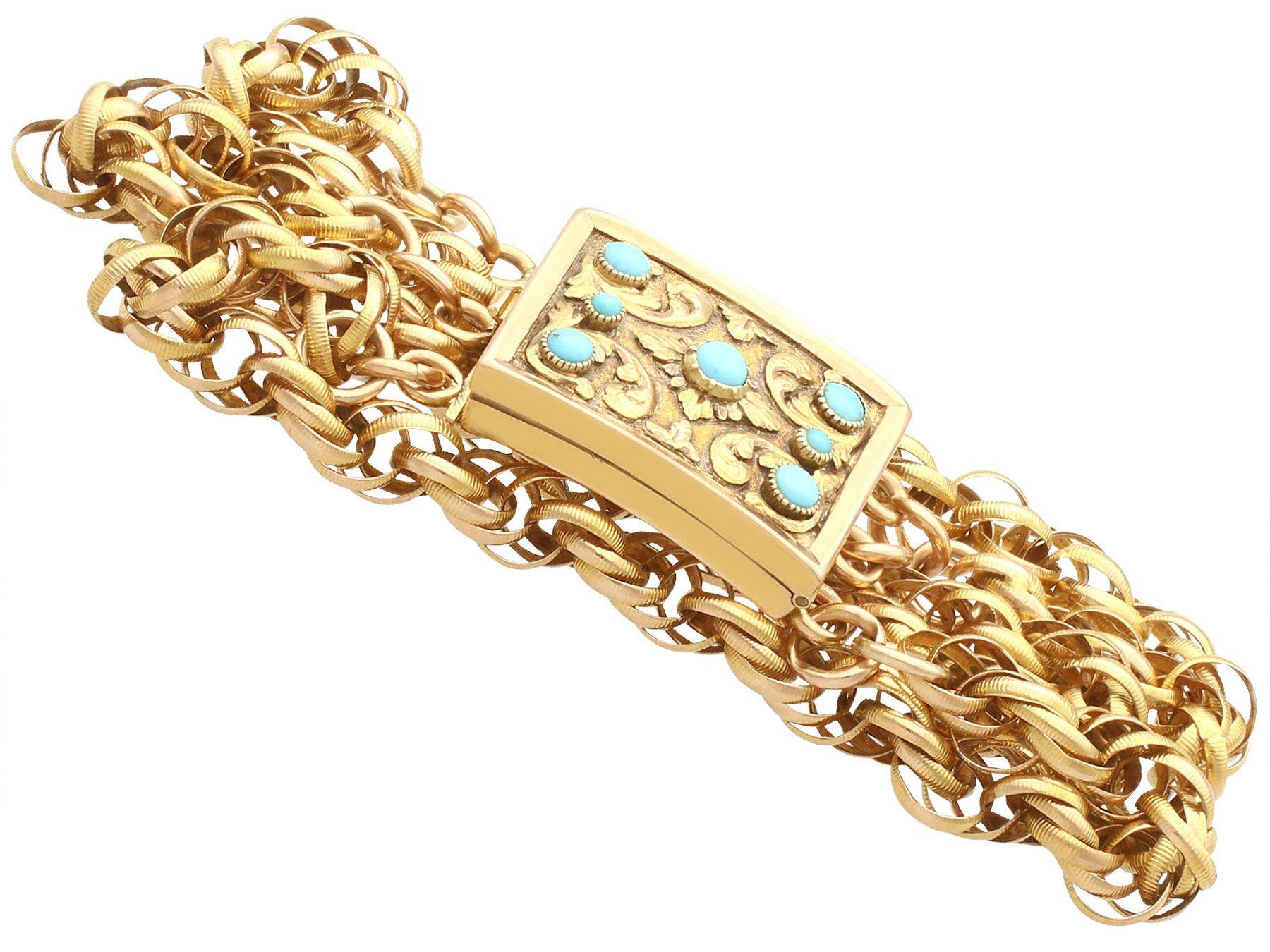 1820er Jahre Antikes Türkis- und Gelbgold Trauer-Medaillon-Armband (Cabochon) im Angebot