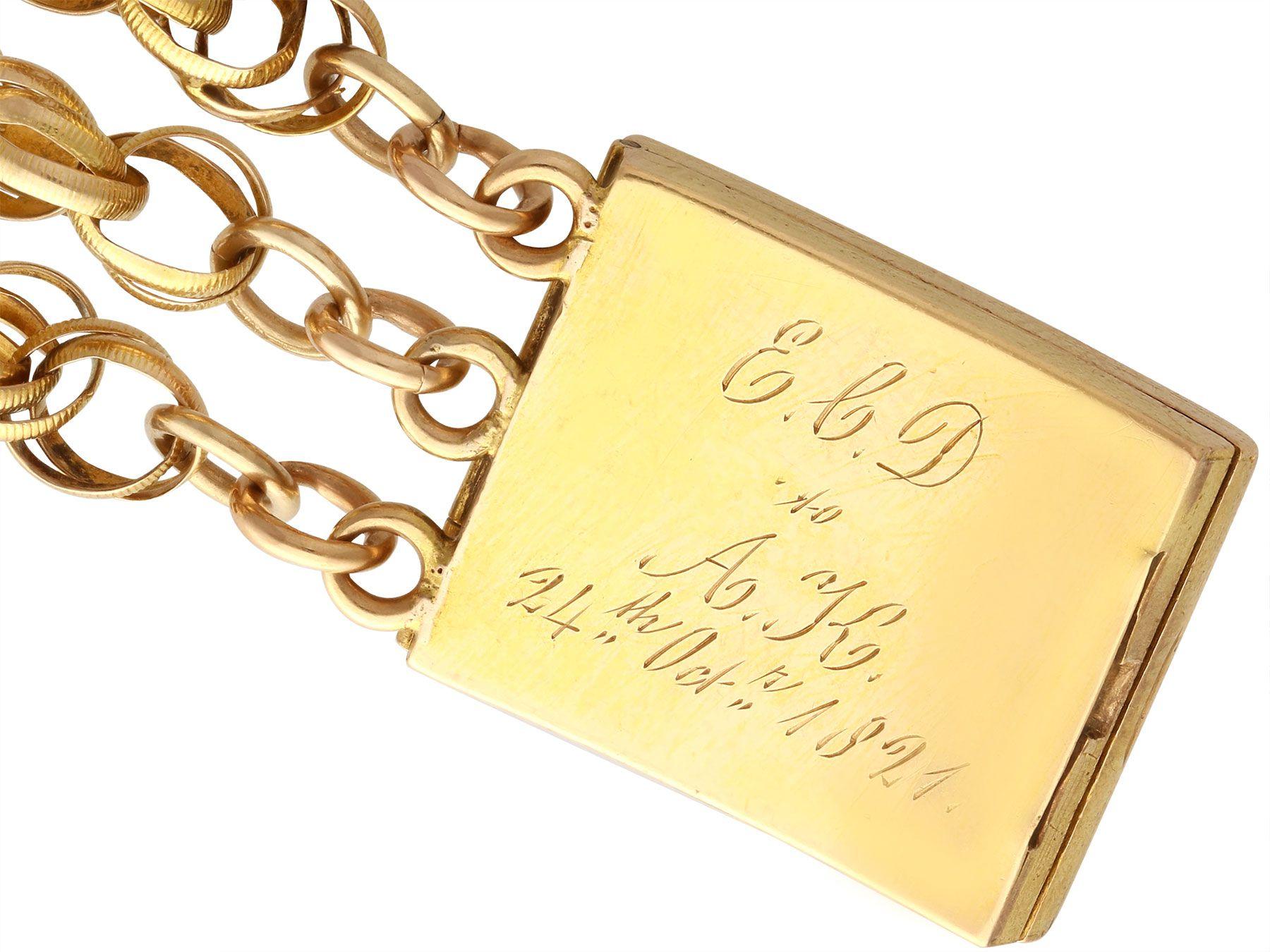 1820er Jahre Antikes Türkis- und Gelbgold Trauer-Medaillon-Armband für Damen oder Herren im Angebot