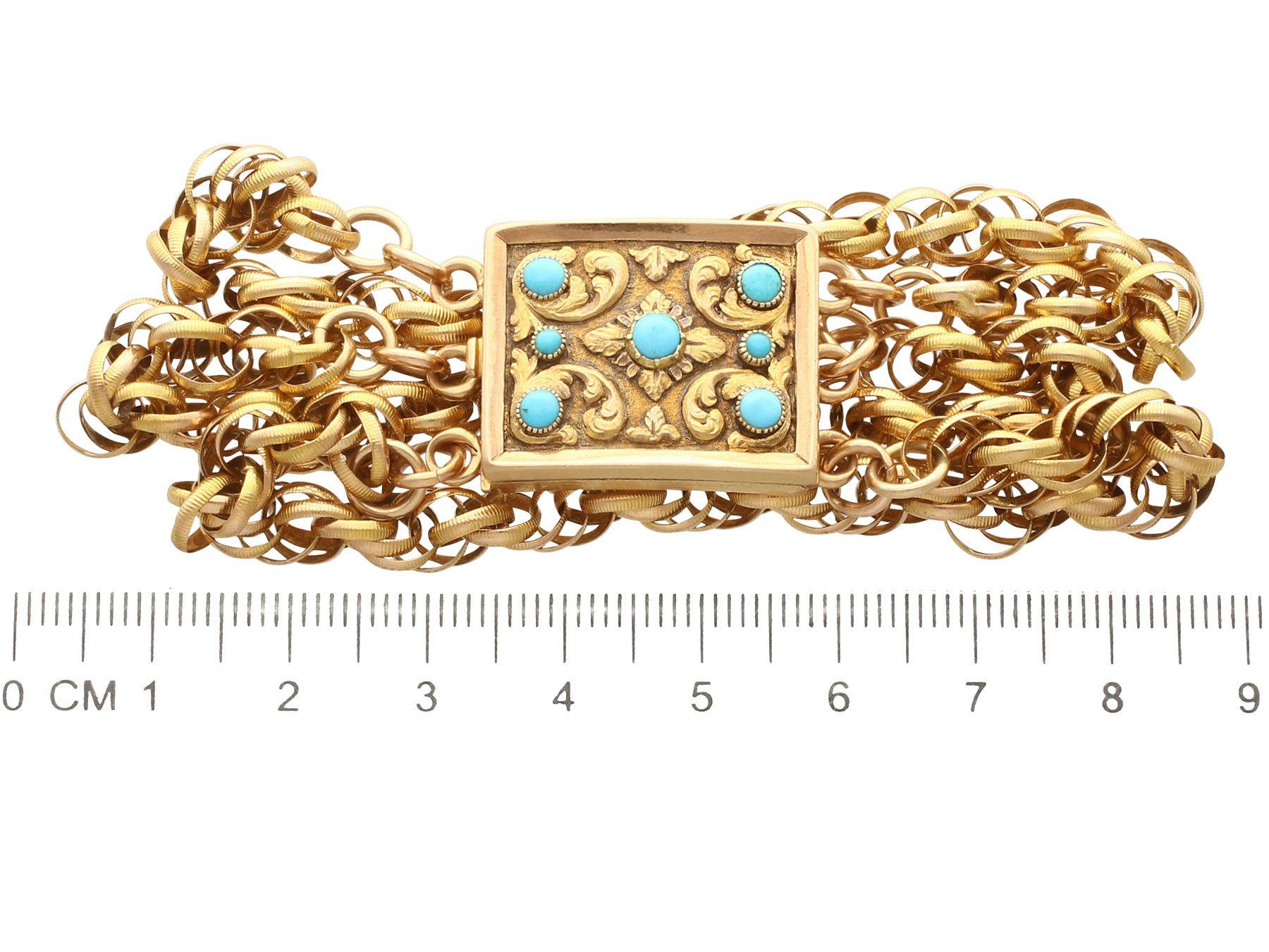 1820er Jahre Antikes Türkis- und Gelbgold Trauer-Medaillon-Armband im Angebot 3
