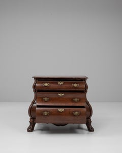 1820s Dutch Baroque Mahogany Bombe Chest Of Drawers