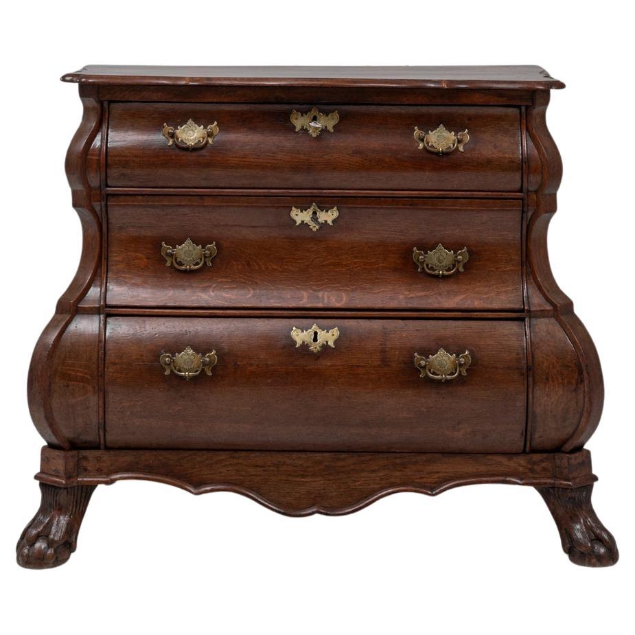 1820s Dutch Baroque Mahogany Bombe Chest Of Drawers