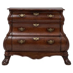 1820s Dutch Baroque Mahogany Bombe Chest Of Drawers