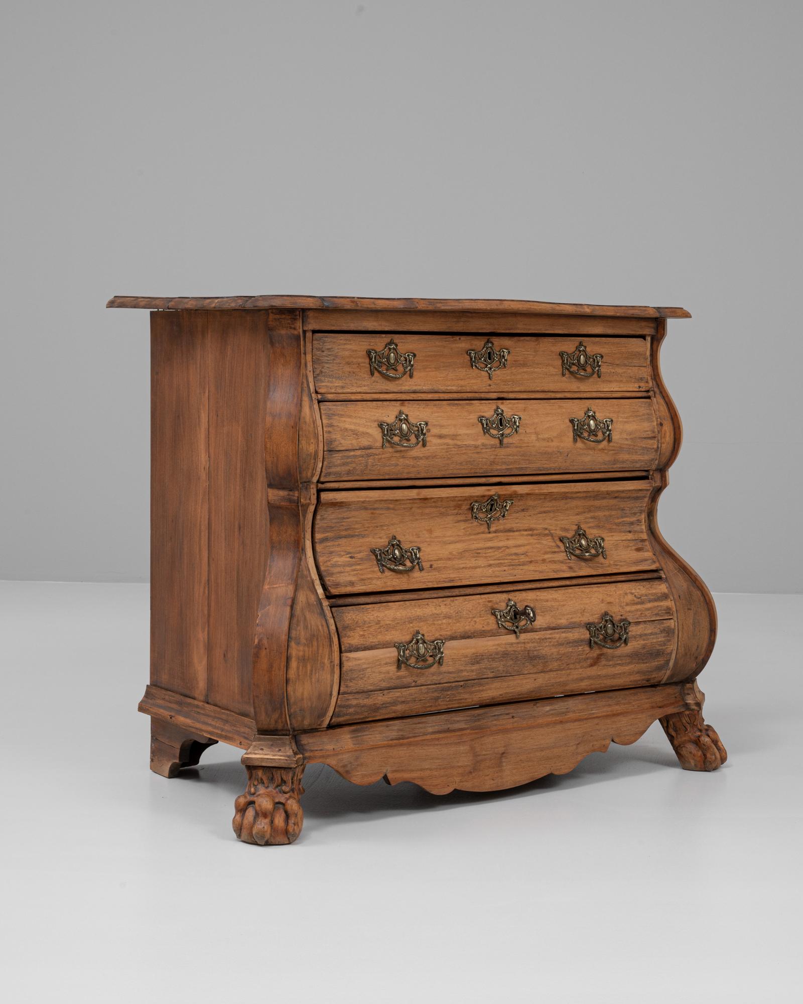 Cassettiera olandese in legno con bombe del 1820 4