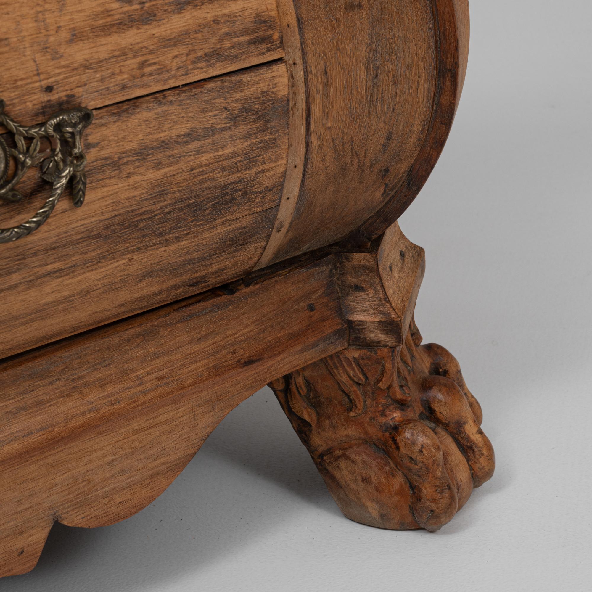 Cassettiera olandese in legno con bombe del 1820 8
