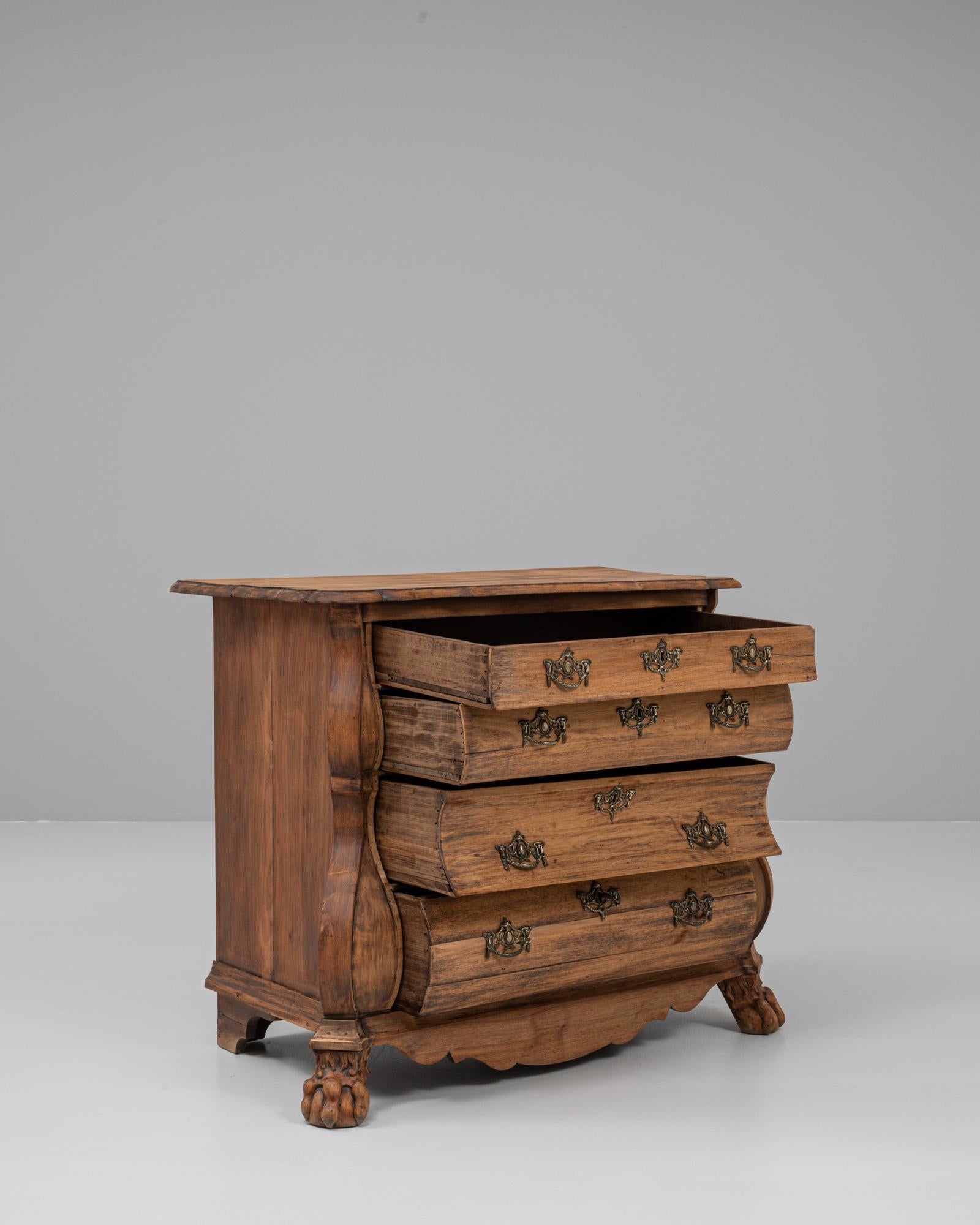 Legno Cassettiera olandese in legno con bombe del 1820