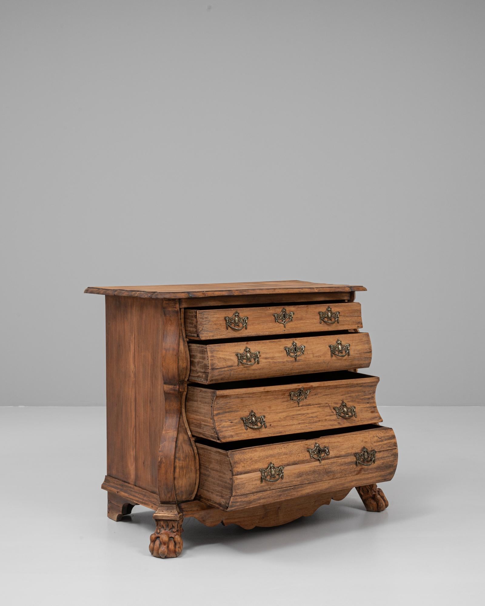 Cassettiera olandese in legno con bombe del 1820 1