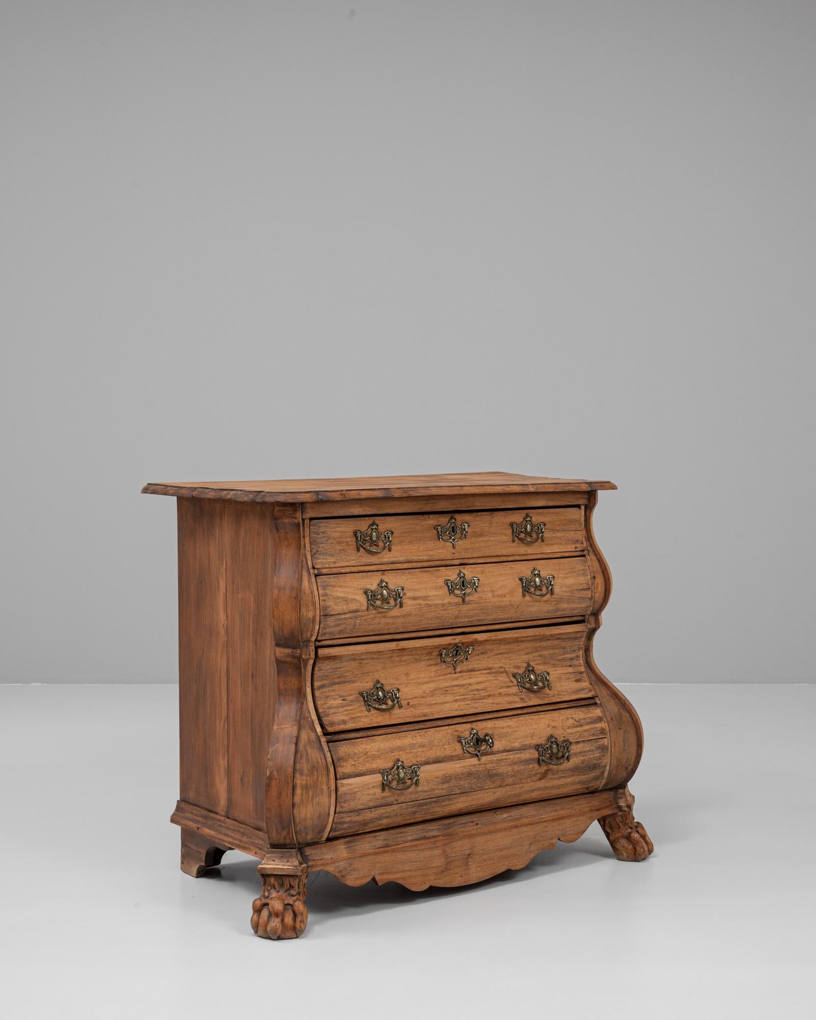 Cassettiera olandese in legno con bombe del 1820 2