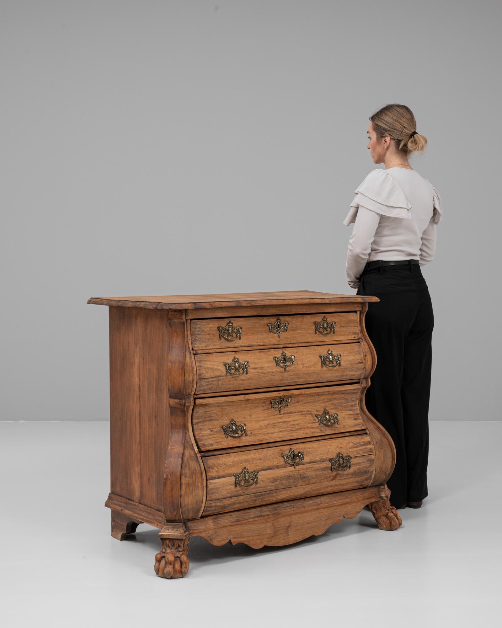 Cassettiera olandese in legno con bombe del 1820 3