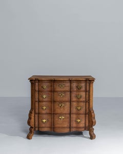 Early 19th Century Dutch Chest of Drawers Wood Brass Hardware, 1820s