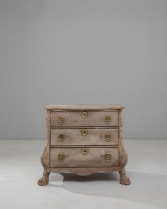 1820s Dutch Oak Bombe Chest Of Drawers