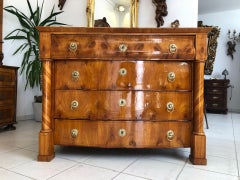 1820s Empire Era Burl Commode with Marquetry Works