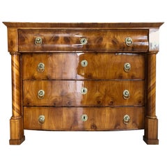 1820s Empire Era Burl Commode with Marquetry Works