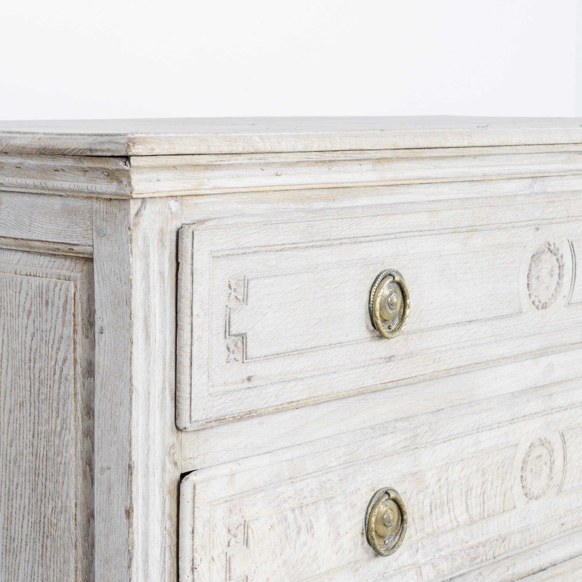 19th Century 1820s Empire Style Bleached Oak Drawer Chest