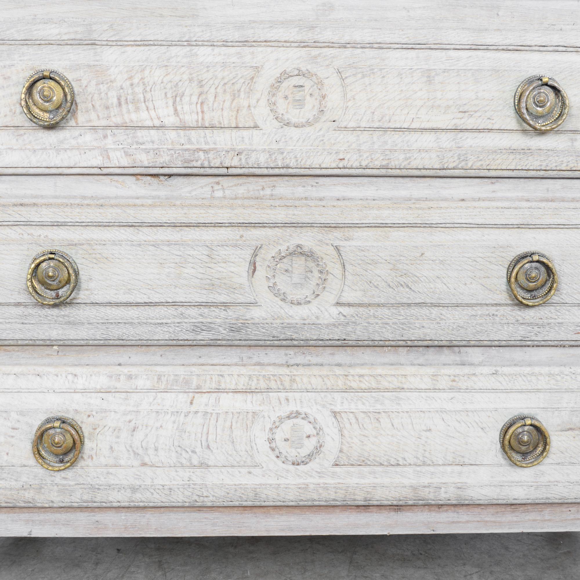 1820s Empire Style Bleached Oak Drawer Chest 1