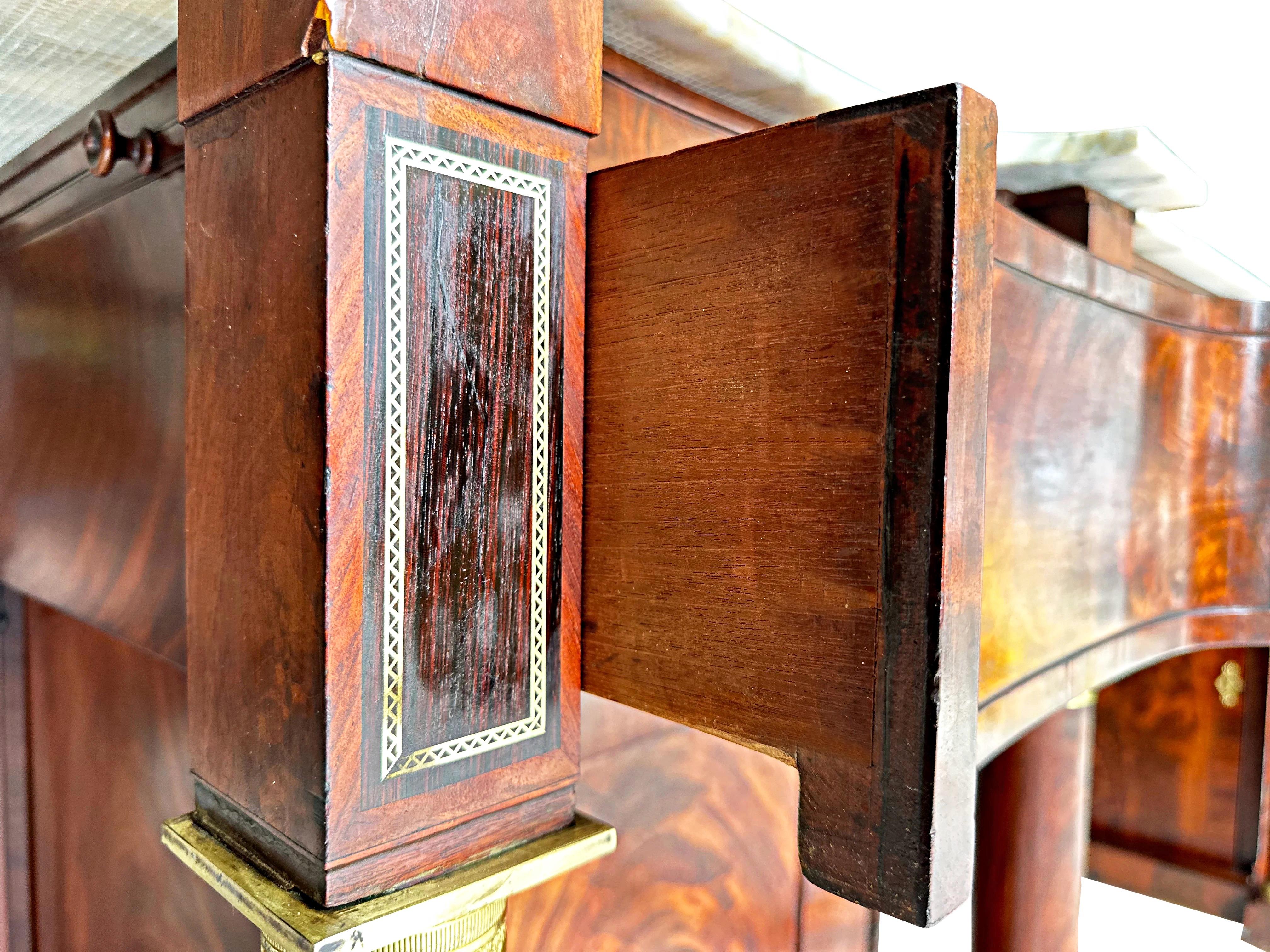 1820’s Federal Empire Marble Top Sideboard For Sale 3