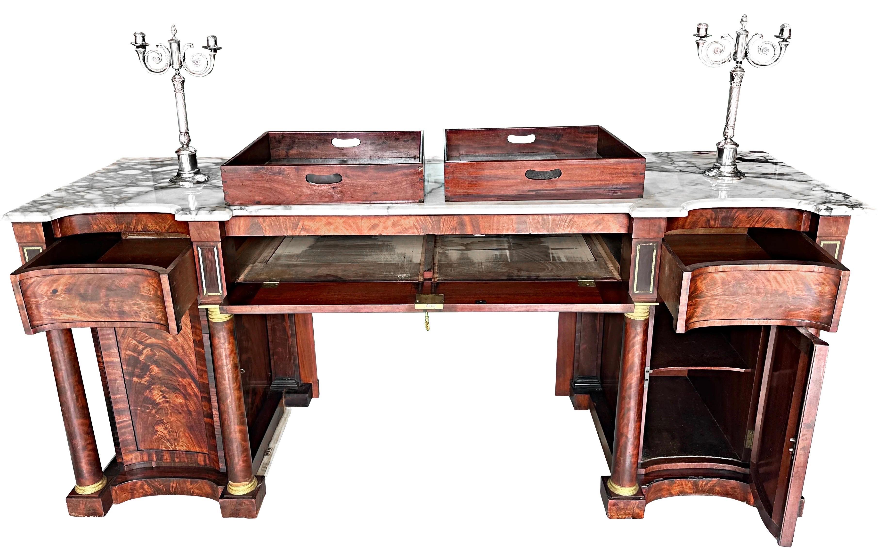 1820’s Federal Empire Marble Top Sideboard For Sale 4