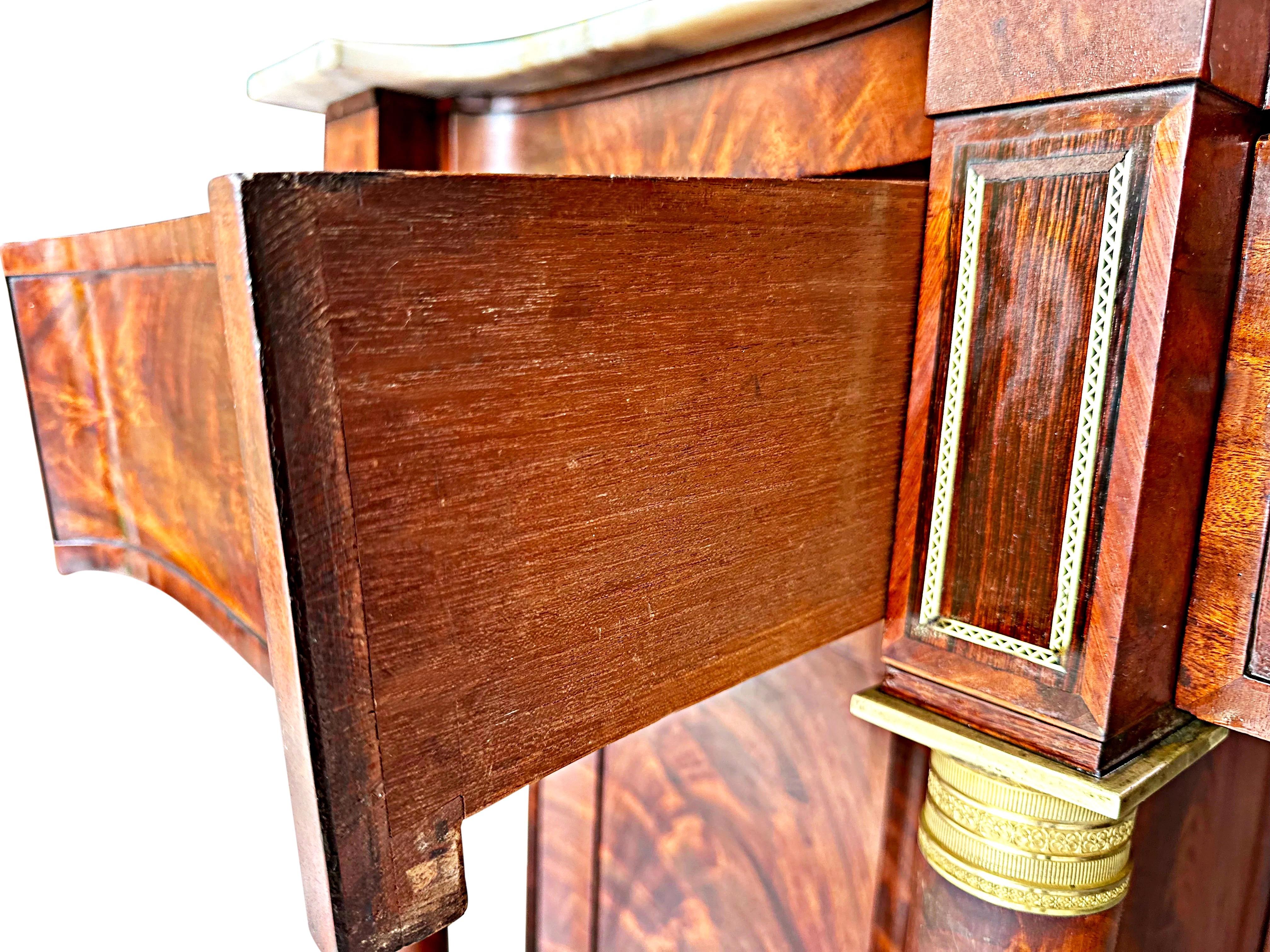 American 1820’s Federal Empire Marble Top Sideboard For Sale