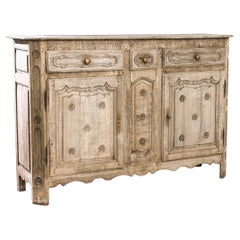1820s French Beached Oak Buffet Antique 1820s French Beached Oak Buffet