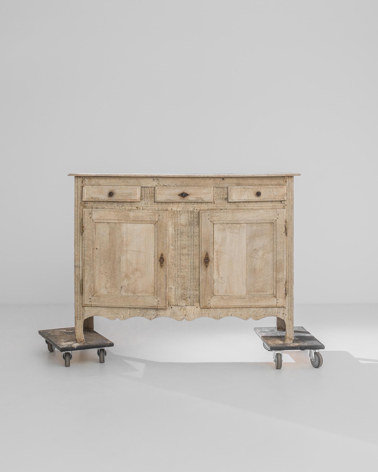 French Provincial 1820s French Bleached Oak Buffet