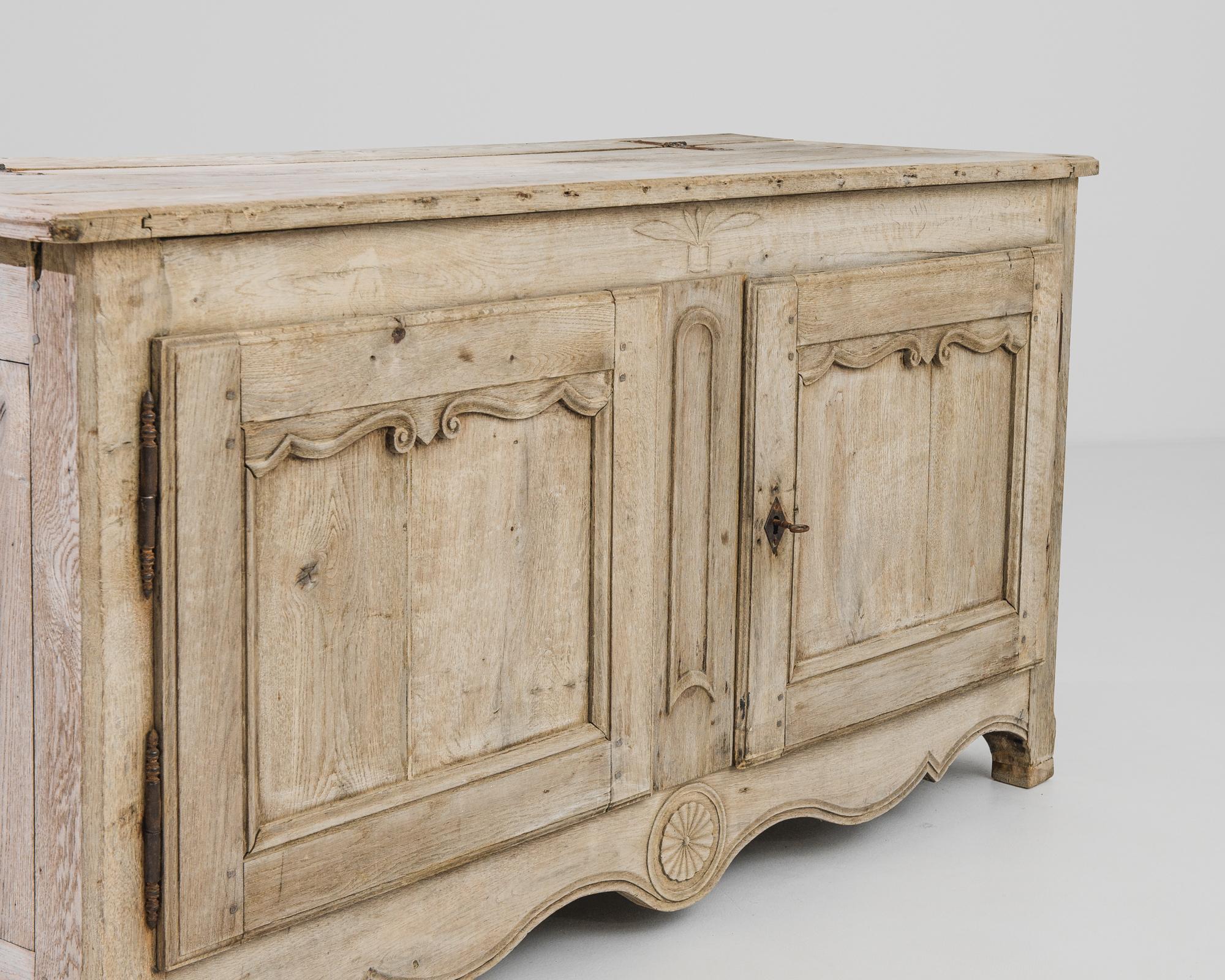 19th Century 1820s French Bleached Oak Buffet