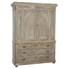 Antique 1820s French Bleached Oak Cabinet