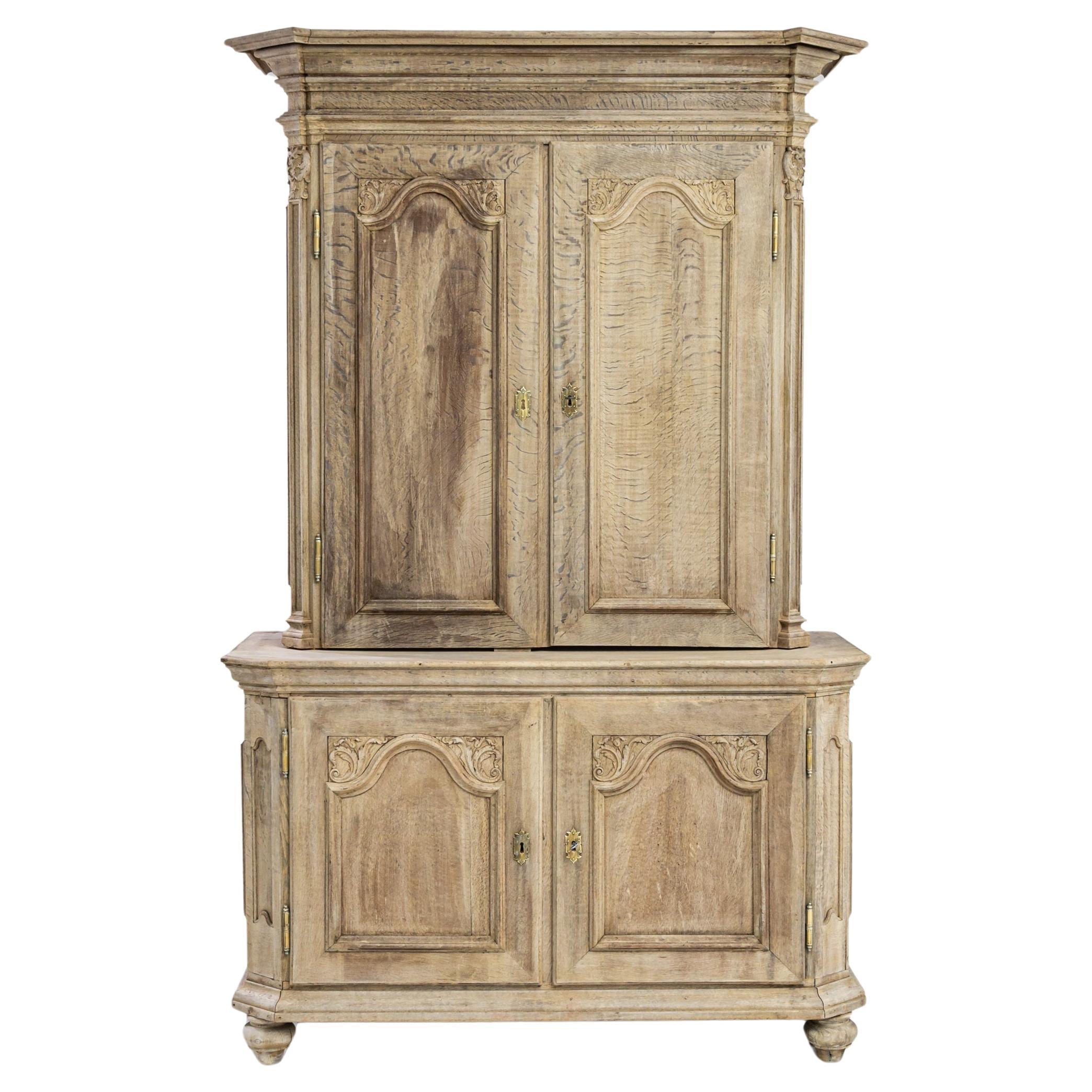 1820s French Bleached Oak Cabinet