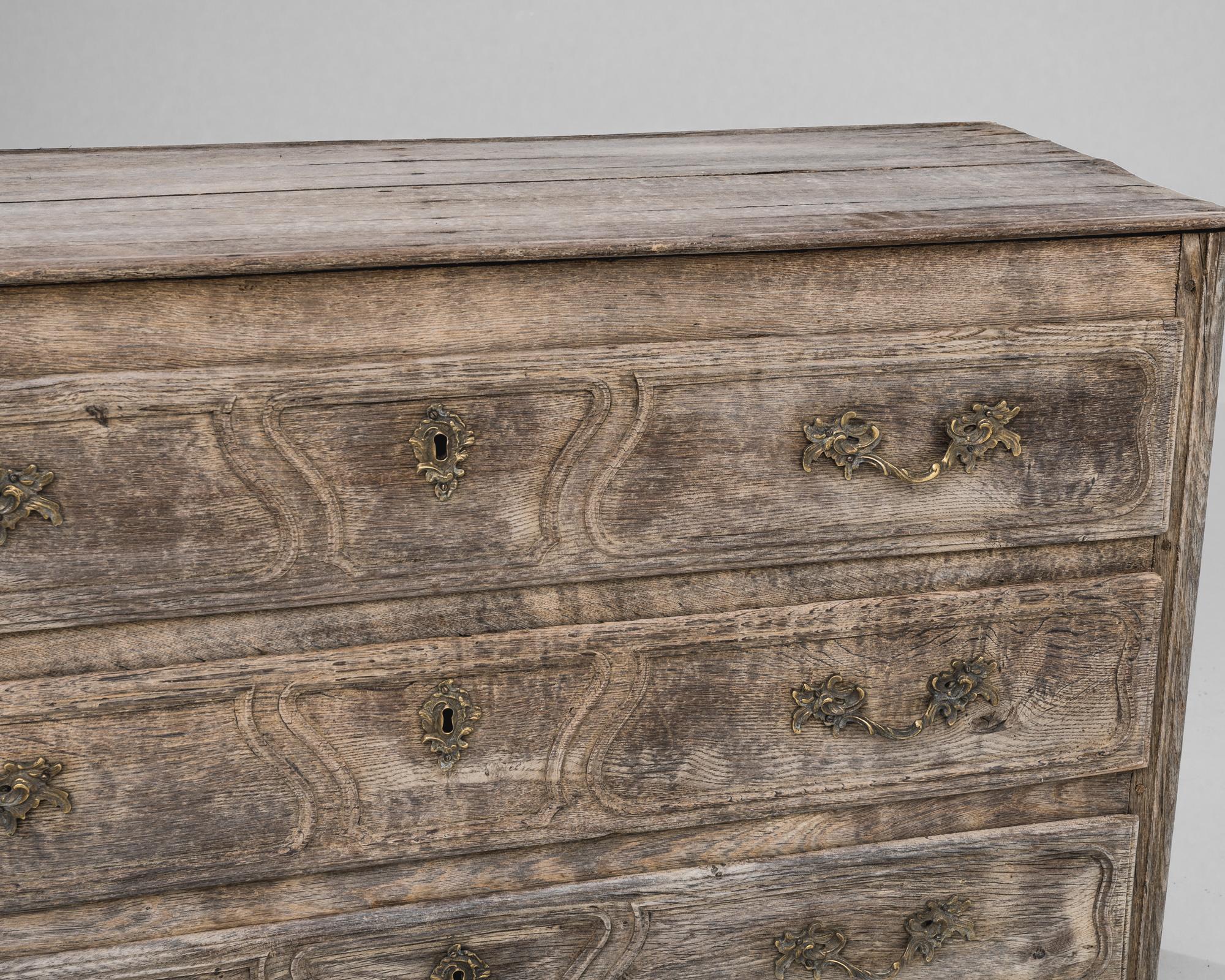 French Provincial 1820s French Bleached Oak Chest of Drawers