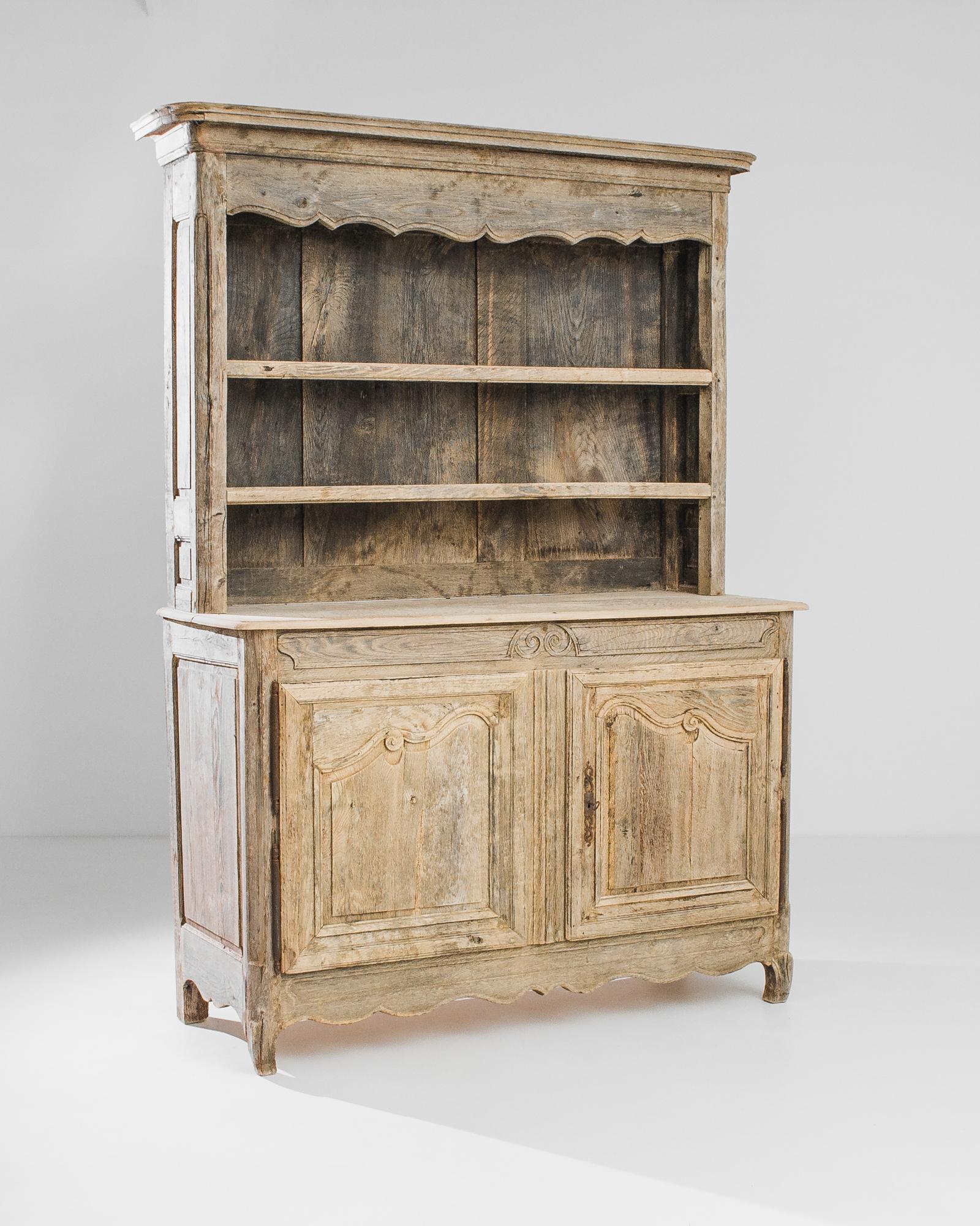 Rustic 1820s French Bleached Oak Cupboard