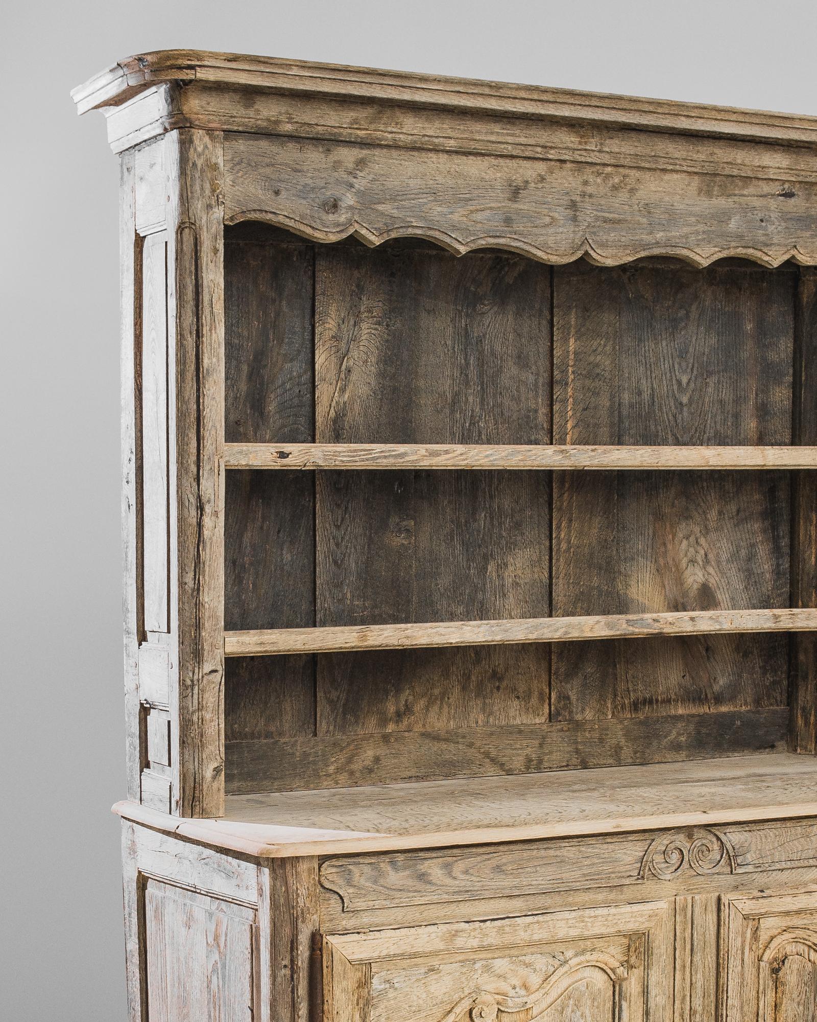 19th Century 1820s French Bleached Oak Cupboard