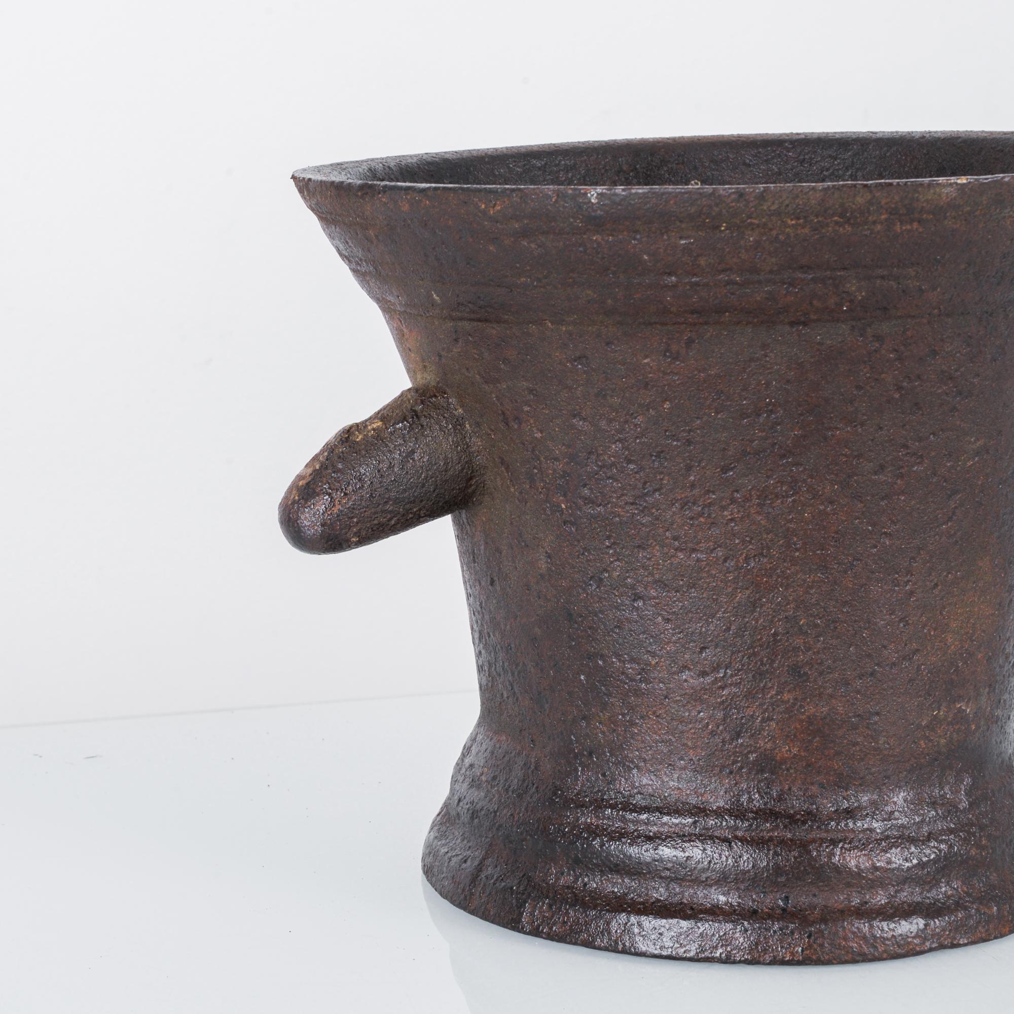 French Provincial 1820s French Cast Iron Mortar