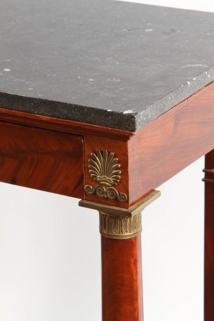 Neoclassical 1820s French Mahogany Empire Console Table For Sale