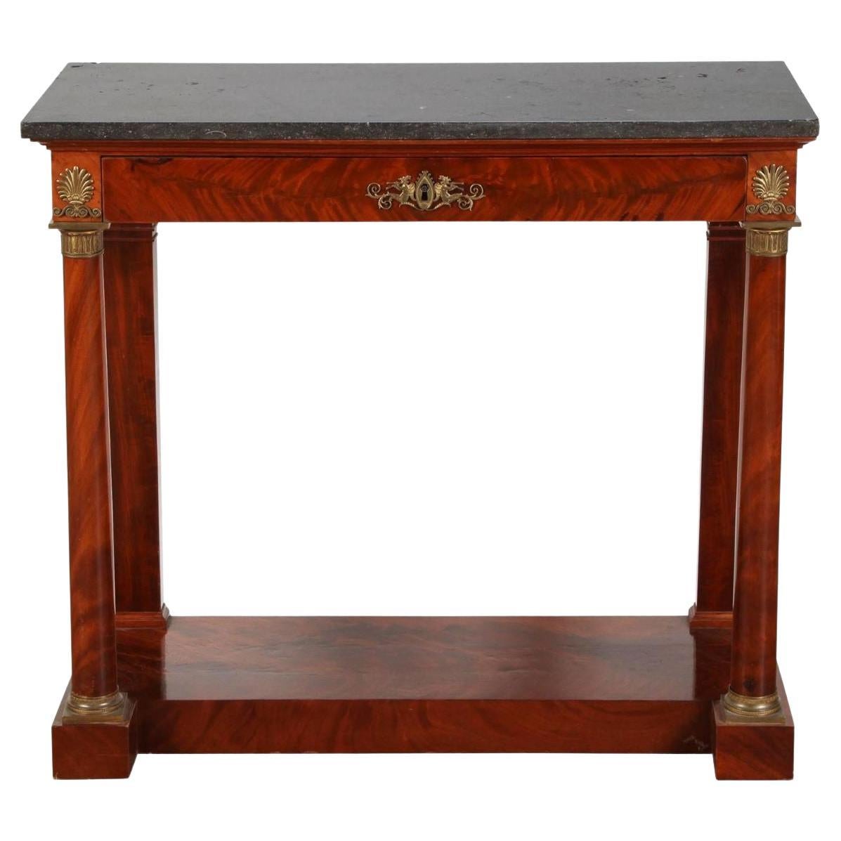 1820s French Mahogany Empire Console Table For Sale