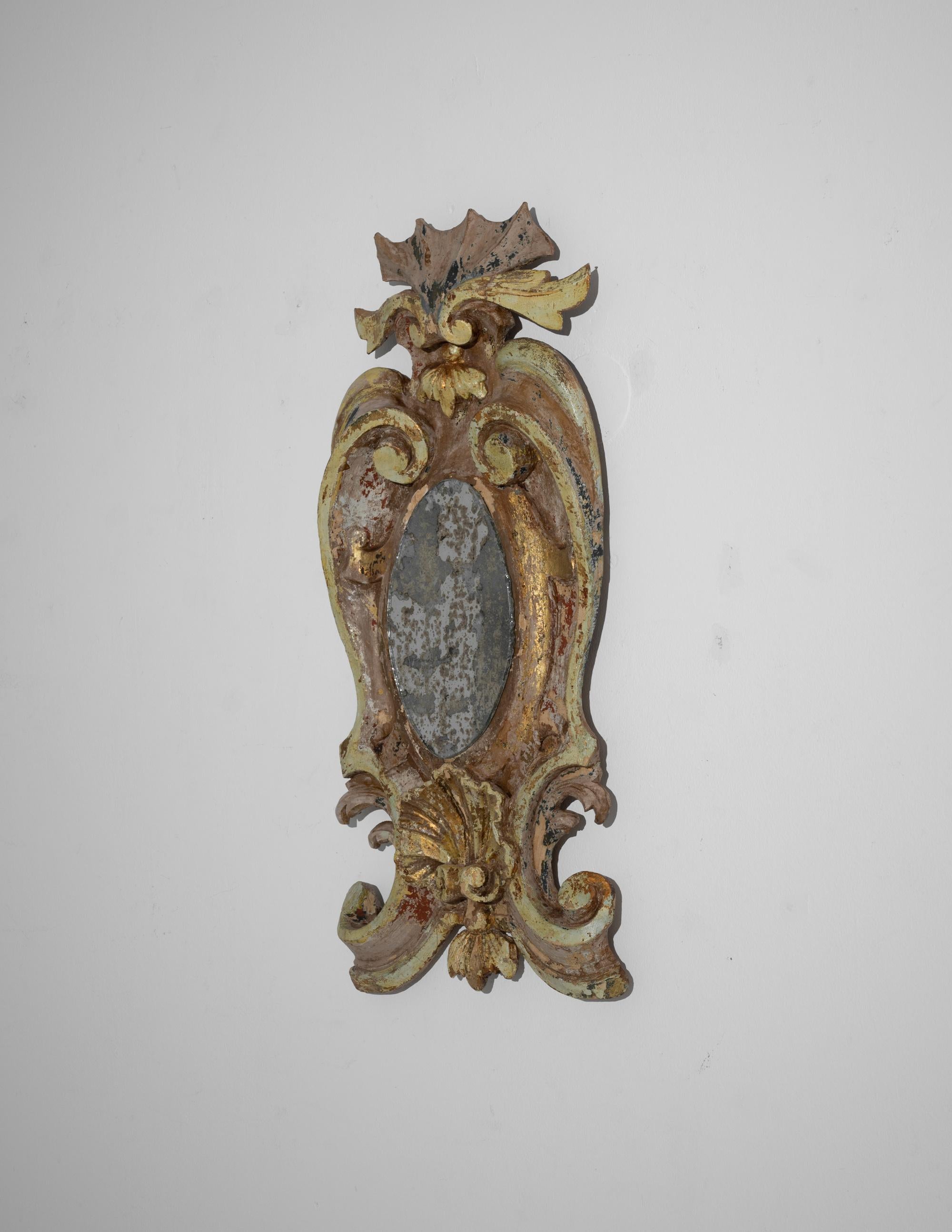 1820s French Molded Patinated Mirror In Good Condition In High Point, NC