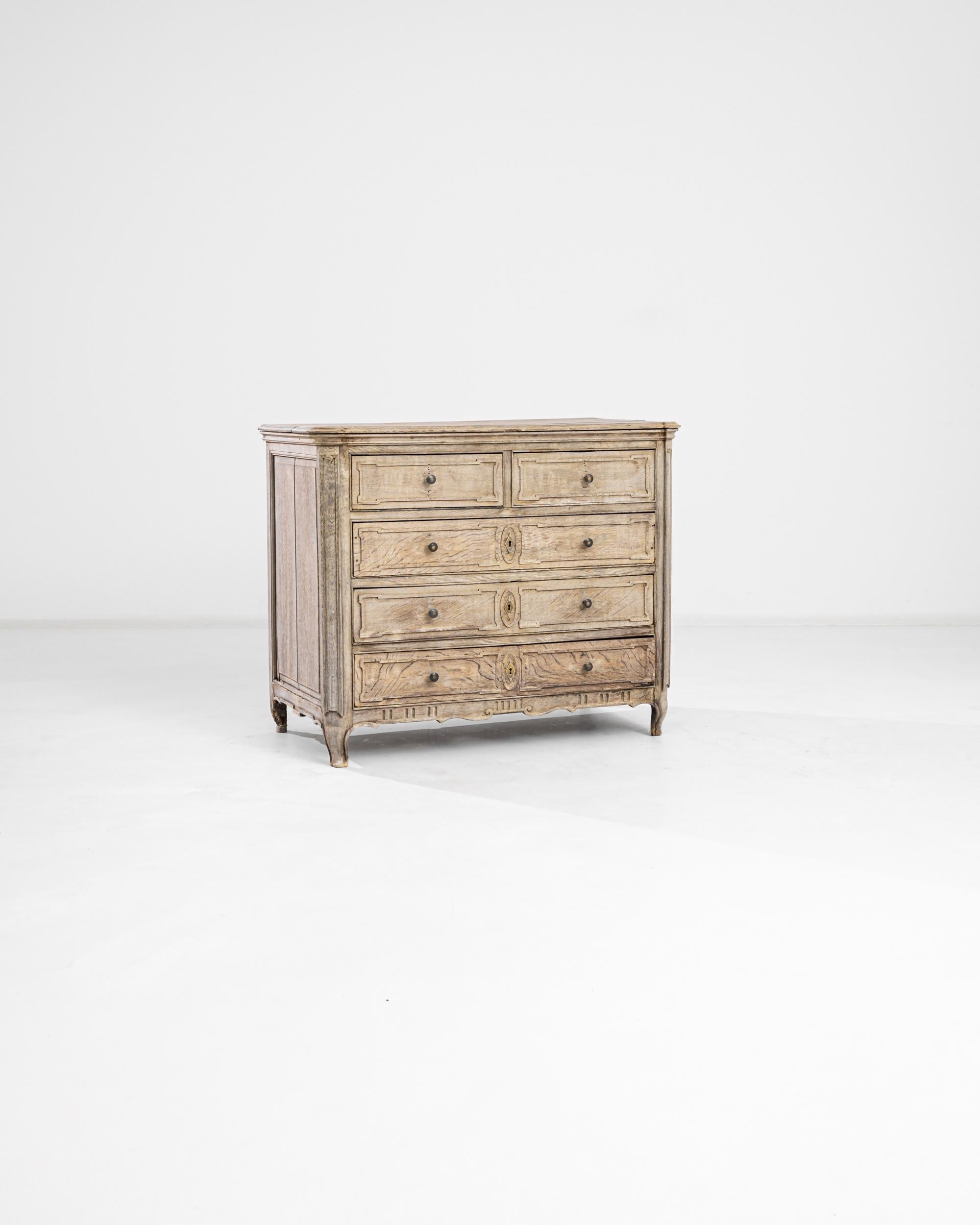Bleached 1820s French Oak Chest of Drawers