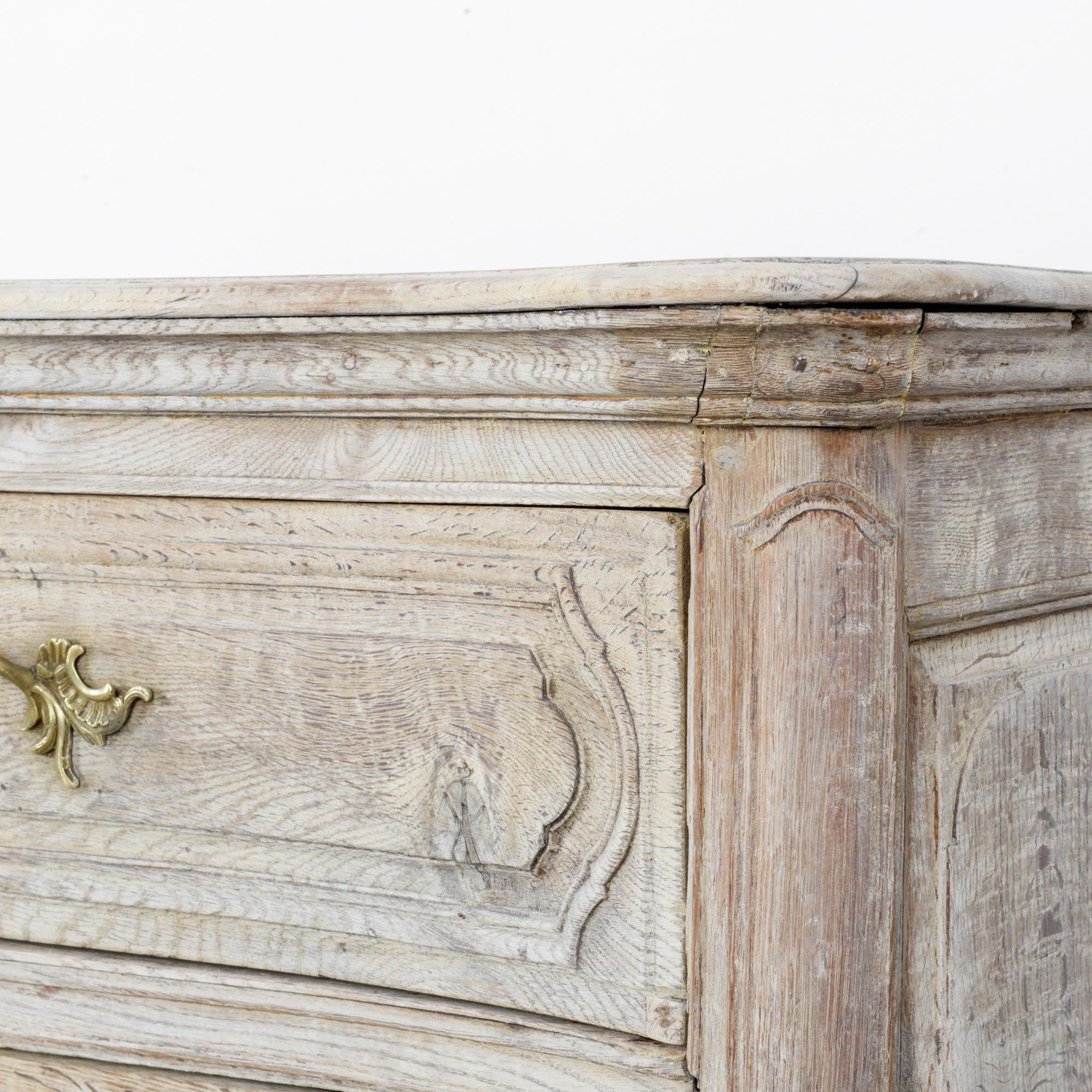 Bleached 1820s French Provincial Oak Chest of Drawers