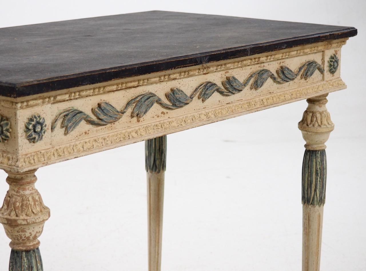 Scandinavian 1820s Important Freestanding Console Table, in Original Paint