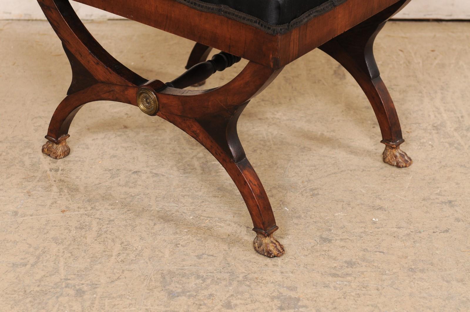 Tabouret italien Dante des années 1820 avec de jolis pieds en forme de pattes en vente 5