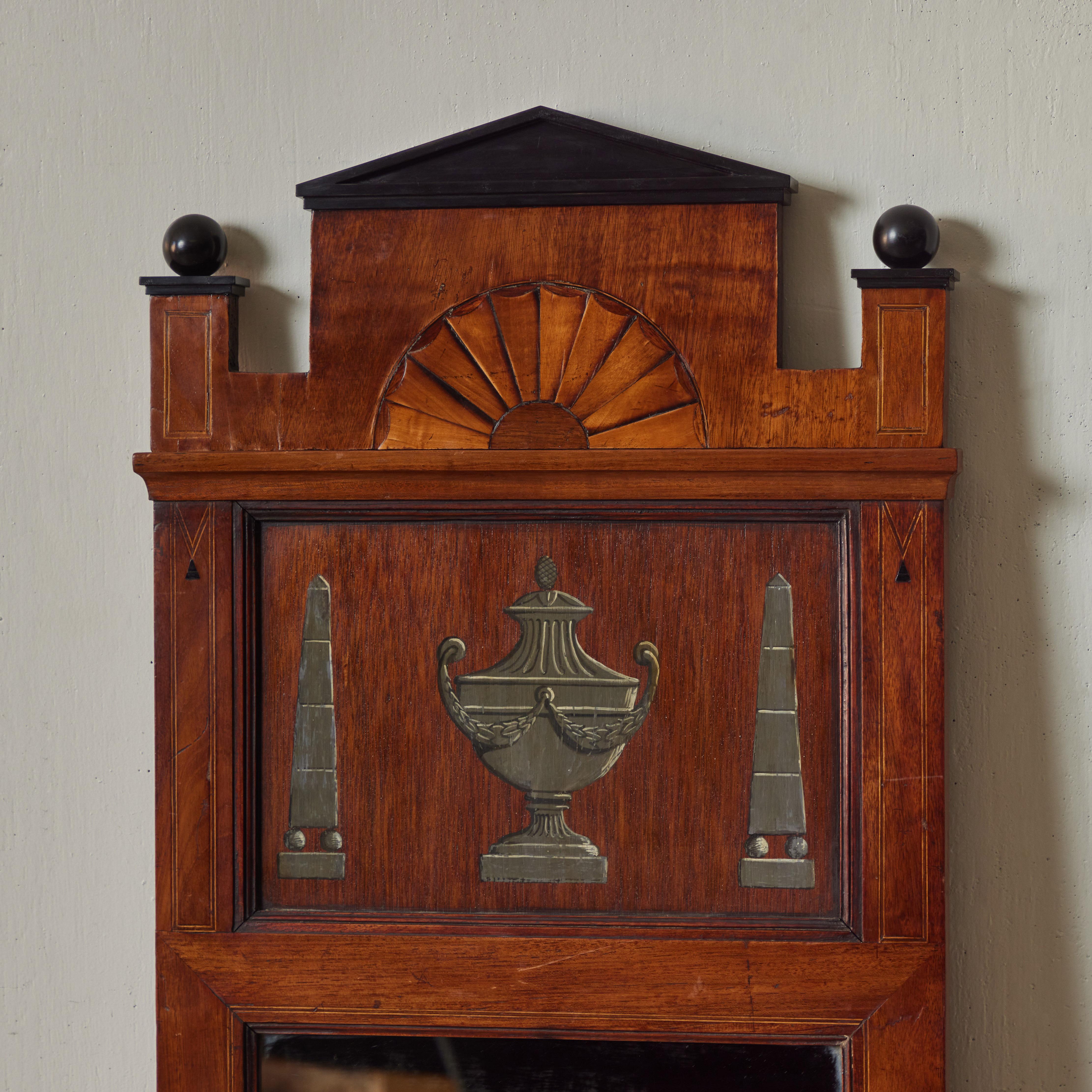 Empire 1820s Italian Inlaid Accent Mirror For Sale