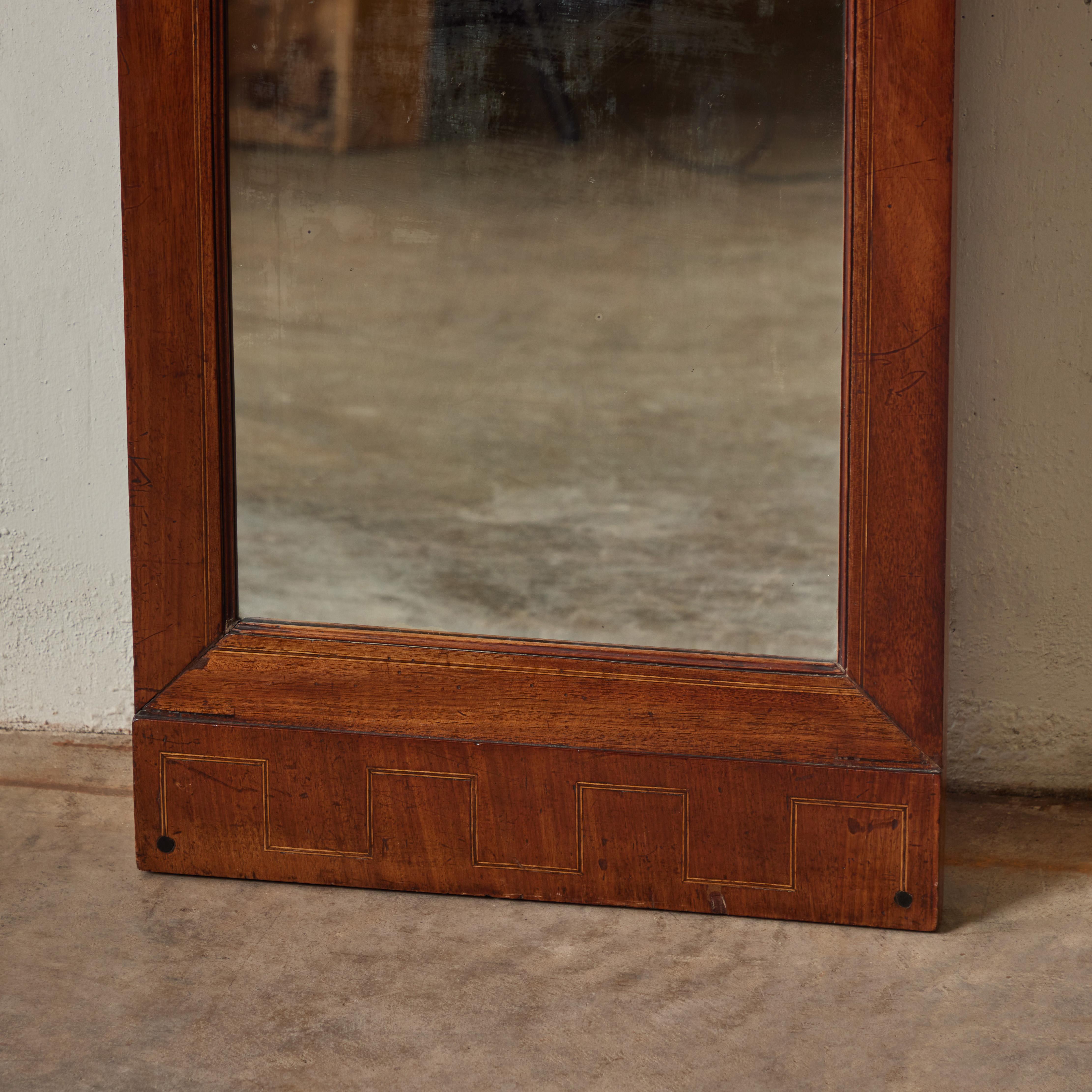 1820s Italian Inlaid Accent Mirror In Good Condition For Sale In Los Angeles, CA