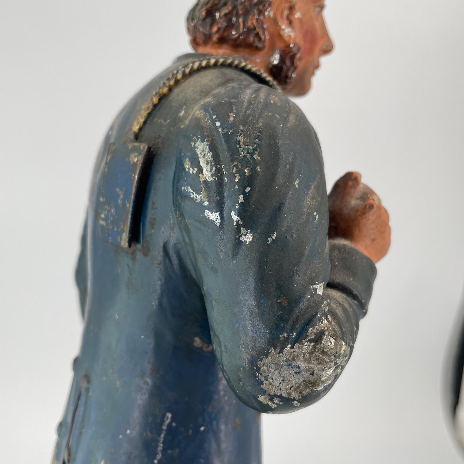 1820s Tyrolean Tole Polychrome-Painted Tin Man Colonial Gentleman Figure For Sale 4