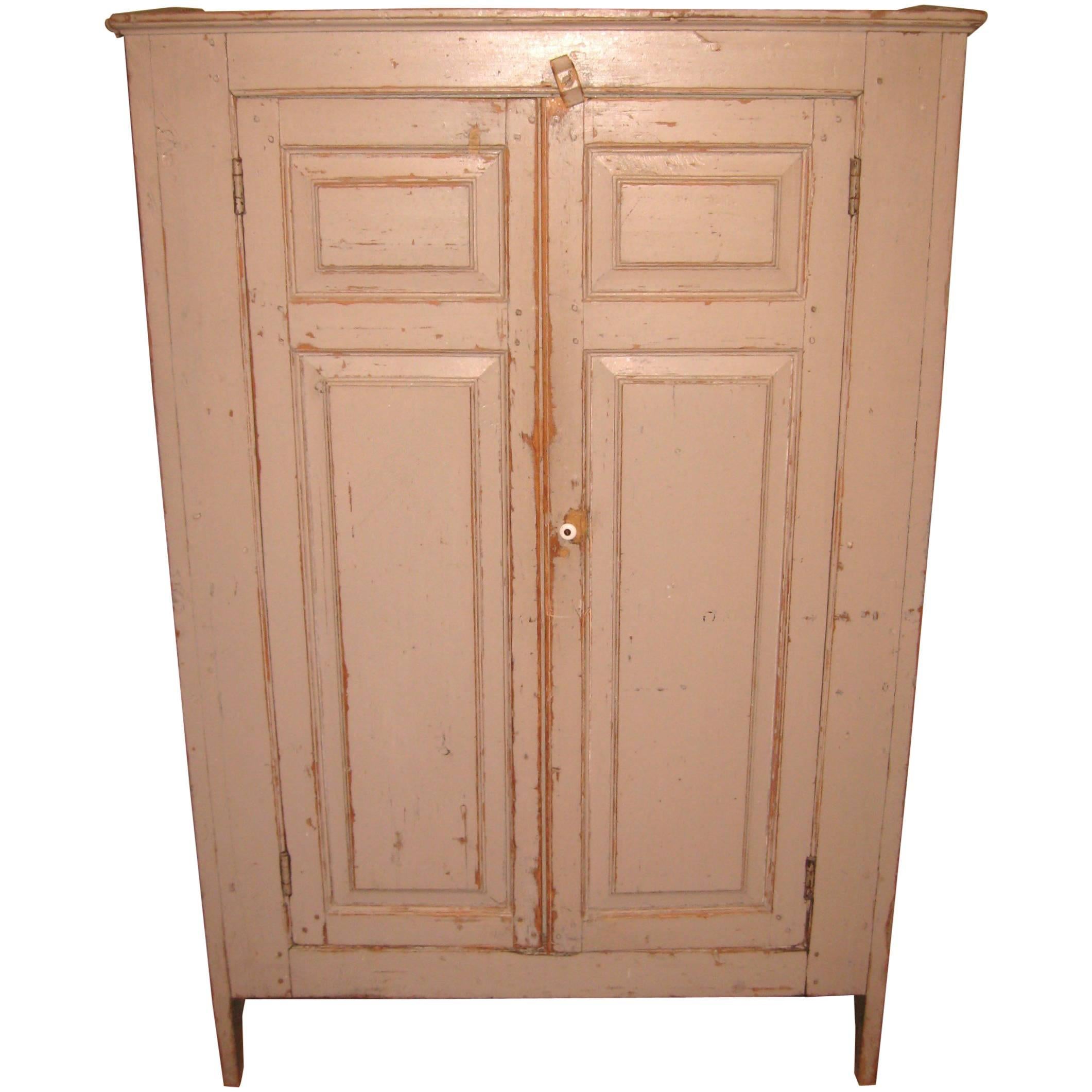 1820s Primitive Cupboard Farmhouse Two-Door Pine Jelly Cabinet
