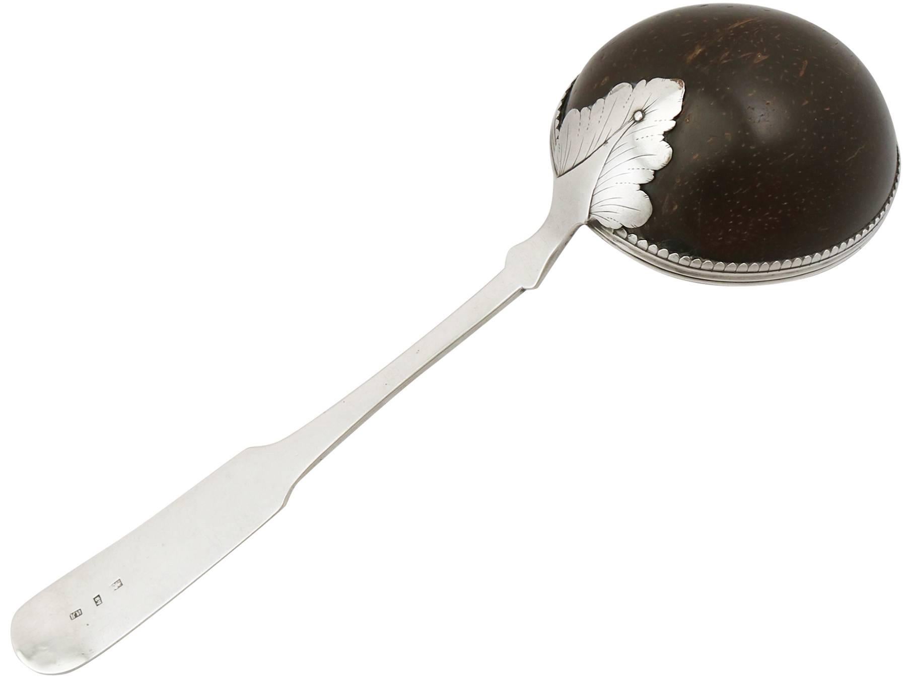 1820s Russian Silver Mounted Coconut Ladle In Excellent Condition In Jesmond, Newcastle Upon Tyne