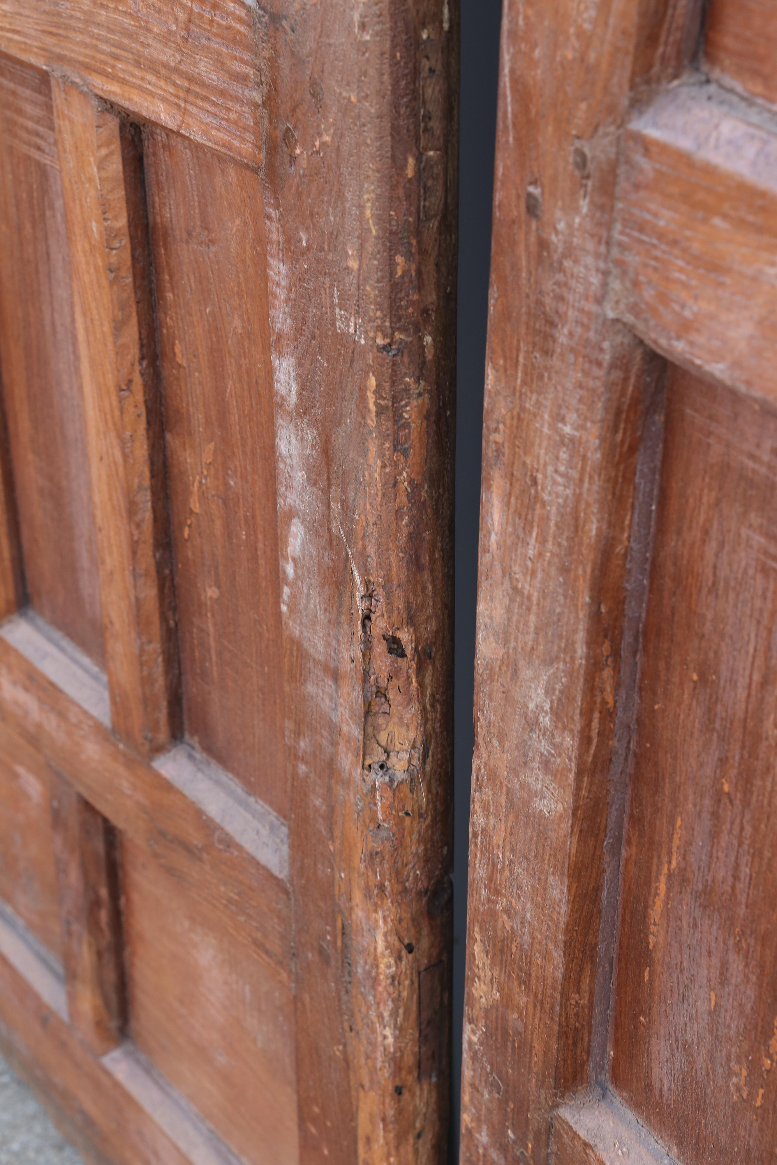 1820s Solid Teak Wood Side Entry Door of a Feudal Landlord's Court Yard Home For Sale 1