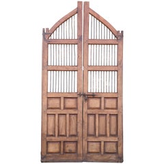 1820s Solid Teak Wood Side Entry Door of a Feudal Landlord's Court Yard Home