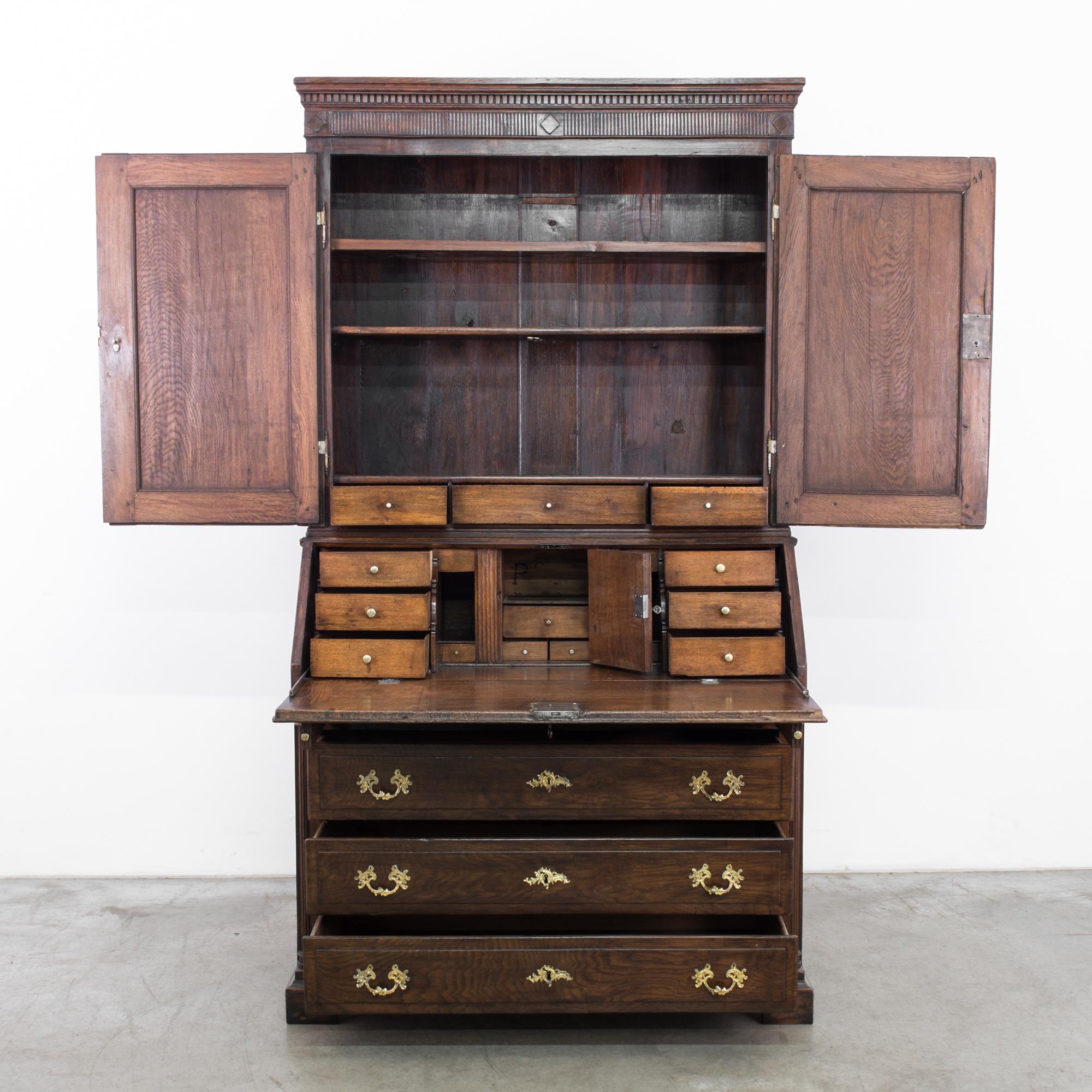 Gustavian 1820s Swedish Wooden Secretary Desk